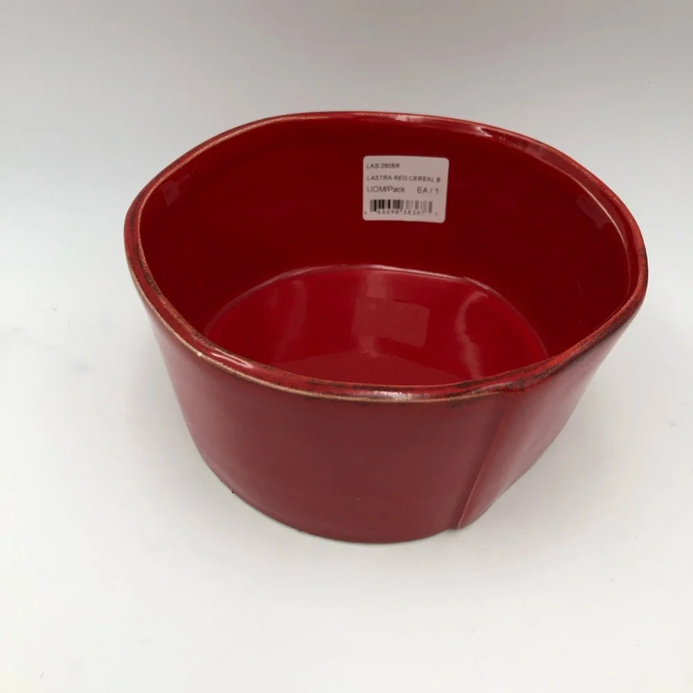 Vietri Lastra Red Cereal Bowls Made in Italy Set of 2